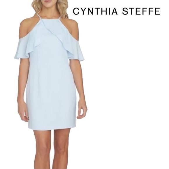 Cynthia Steffe Dresses & Skirts - Light Blue Cold Shoulder Shift Dress